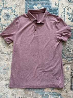 Men's Heather Mauve Short-Sleeve Polo Shirt